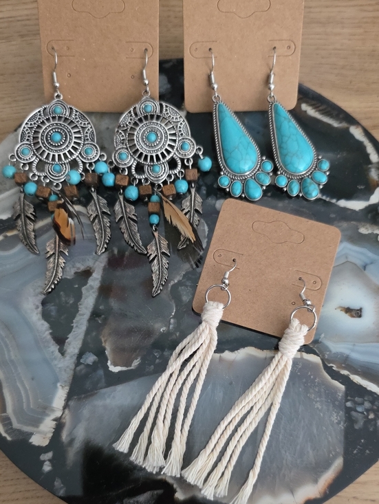 paparazzi Jewelry - Turquoise Boho Feather Drop Earrings — Women Jewelry